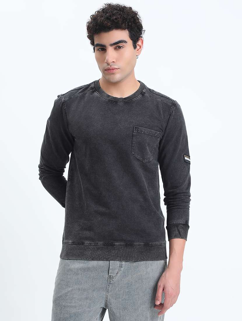 men solid long sleeve regular fit sweatshirt - 22086003 -  Standard Image - 1
