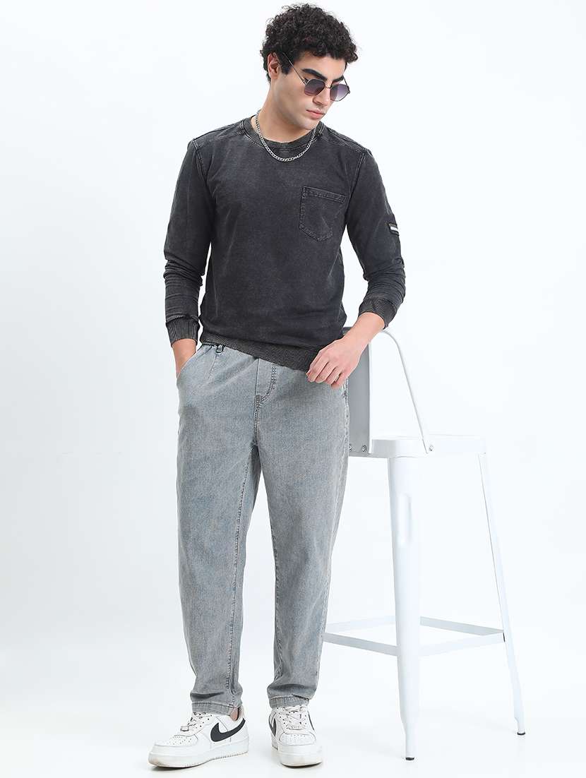 men solid long sleeve regular fit sweatshirt - 22086003 -  Standard Image - 4