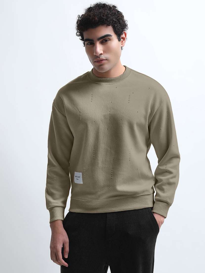 men solid long sleeve regular fit sweatshirt - 22086010 -  Standard Image - 1