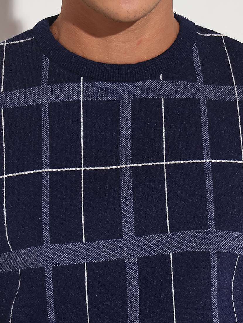 men checkered long sleeve regular fit pullover - 22086013 -  Standard Image - 4