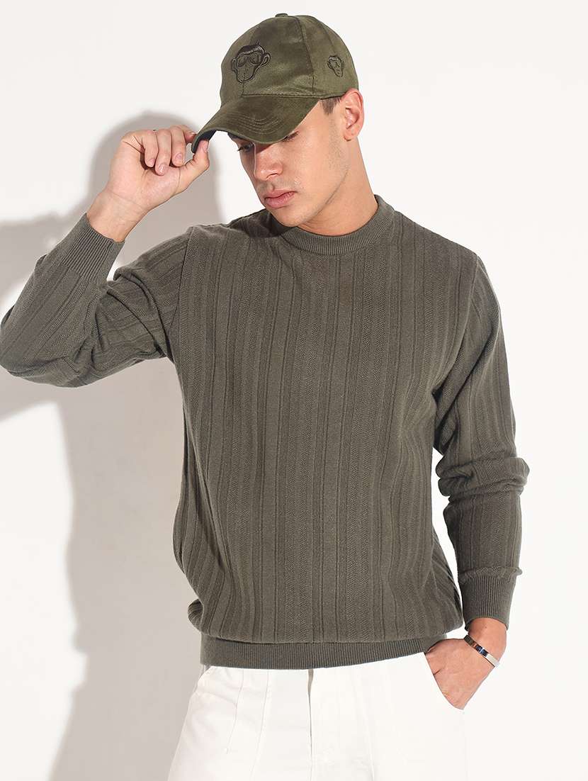 men self design long sleeve regular fit pullover - 22086014 -  Standard Image - 4