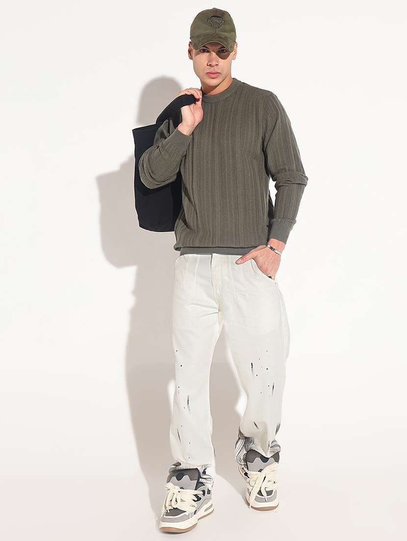 men self design long sleeve regular fit pullover - 22086014 -  Standard Image - 6