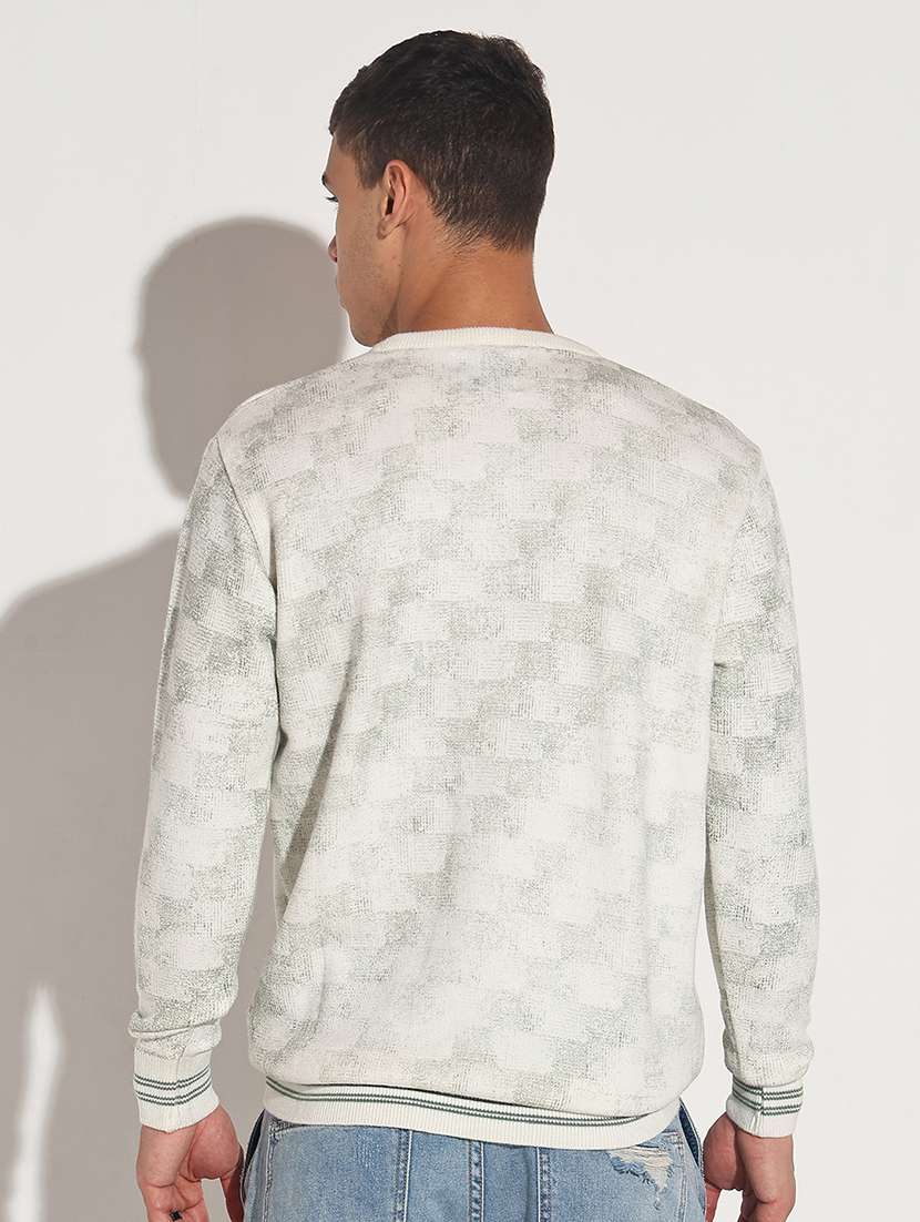 men checkered long sleeve regular fit pullover - 22086016 -  Standard Image - 4