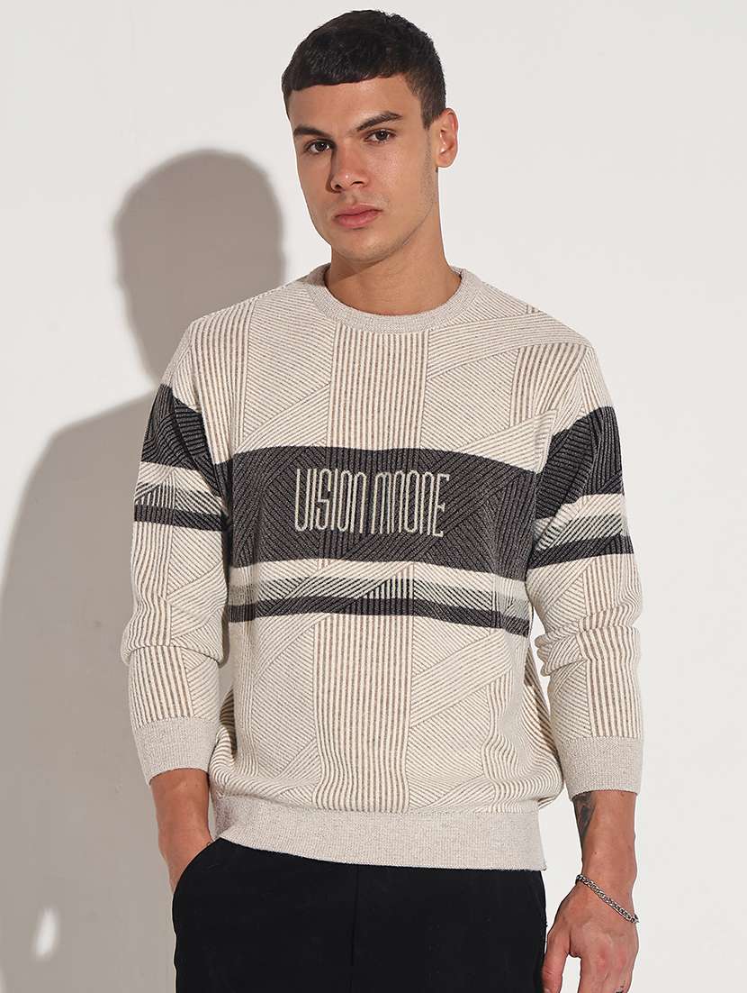 men typographic long sleeve regular fit pullover - 22086017 -  Standard Image - 1