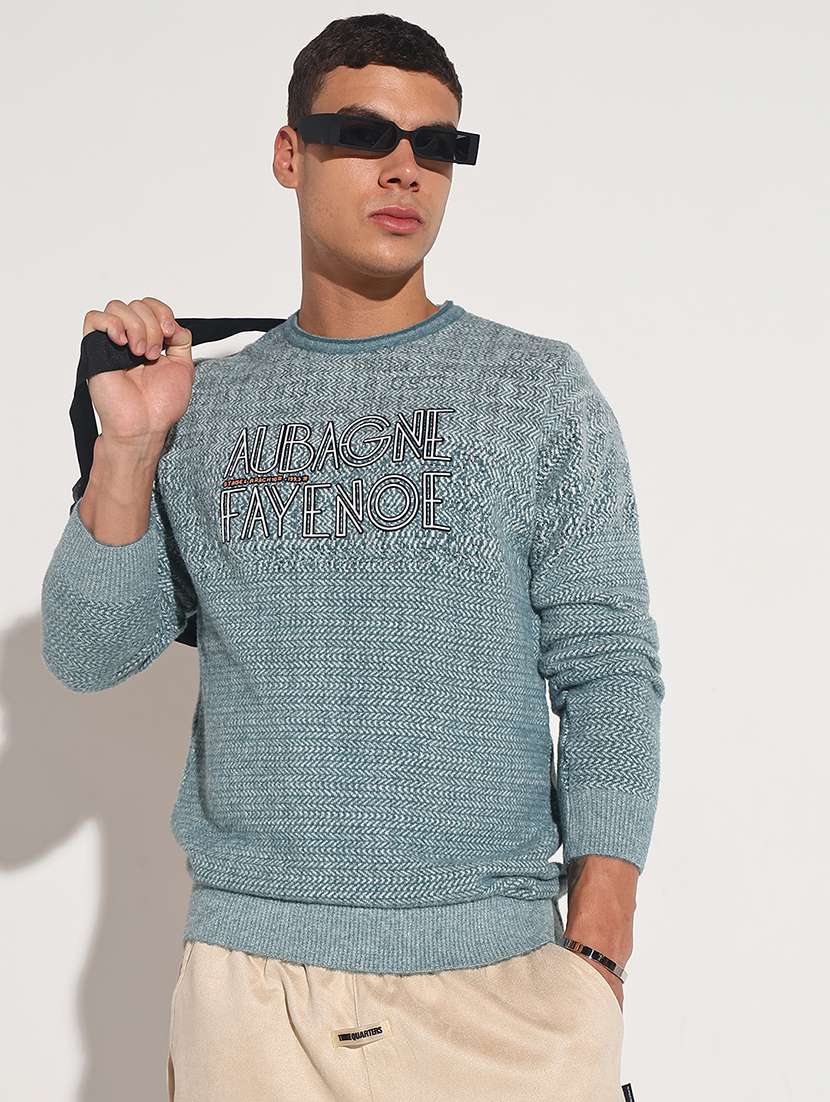 men typographic long sleeve regular fit pullover