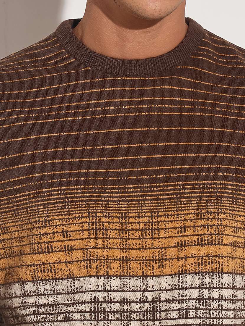 men striped long sleeve regular fit pullover - 22086021 -  Standard Image - 4