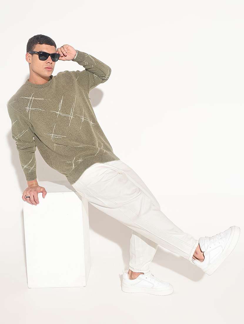 men self design long sleeve regular fit pullover - 22086024 -  Standard Image - 6