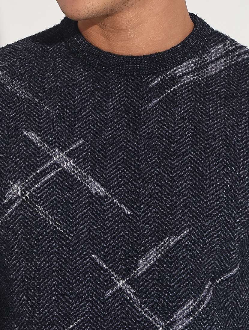 men self design long sleeve regular fit pullover - 22086025 -  Standard Image - 6