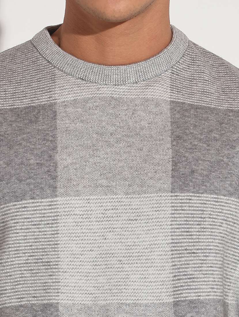 Men Checkered Long Sleeve Regular Fit Pullover - 22086026 -  Standard Image - 4