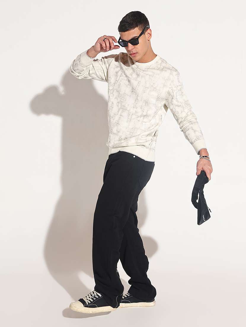 men self design long sleeve regular fit pullover - 22086027 -  Standard Image - 4