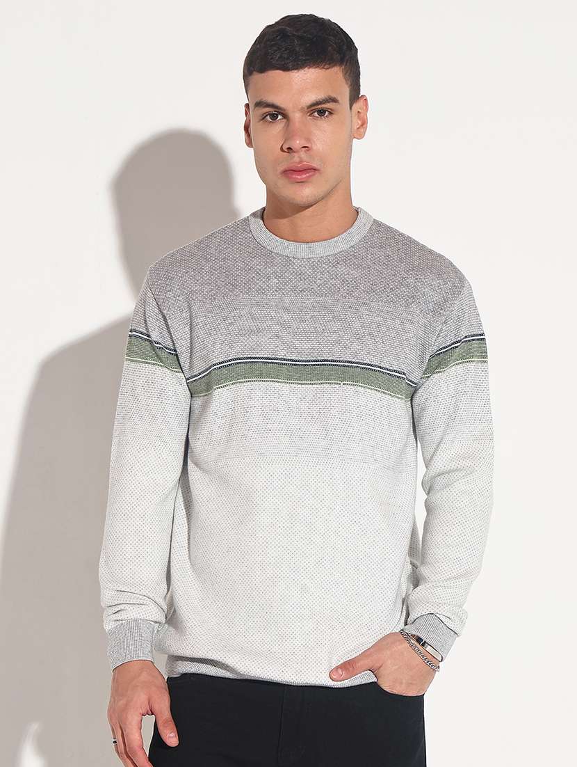 men color block long sleeve regular fit pullover - 22086033 -  Standard Image - 1