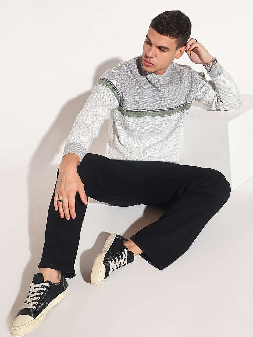 men color block long sleeve regular fit pullover - 22086033 -  Standard Image - 6