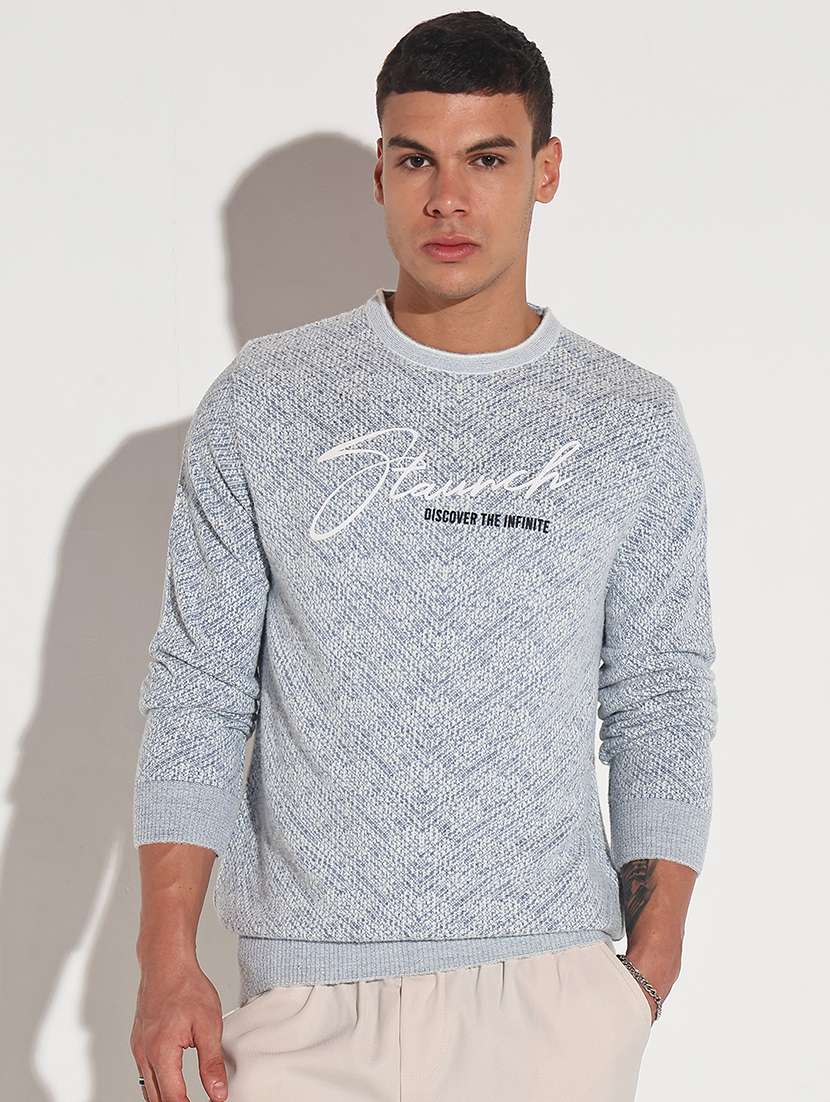 men self design long sleeve regular fit pullover - 22086035 -  Standard Image - 1