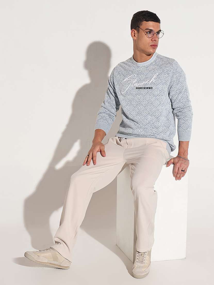 men self design long sleeve regular fit pullover - 22086035 -  Standard Image - 4