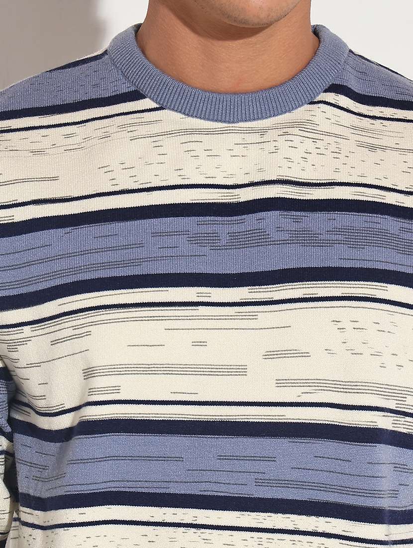 men striped long sleeve regular fit pullover - 22086036 -  Standard Image - 4