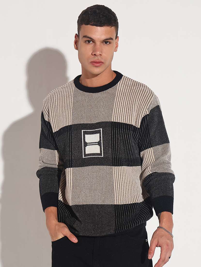 men striped long sleeve regular fit pullover - 22086042 -  Standard Image - 1