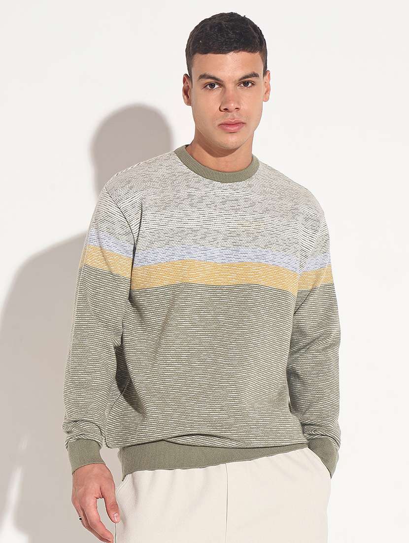men striped long sleeve regular fit pullover - 22086044 -  Standard Image - 1