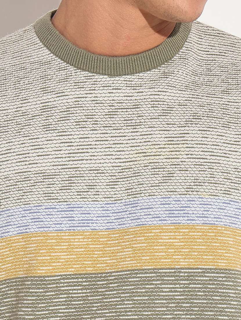 men striped long sleeve regular fit pullover - 22086044 -  Standard Image - 4