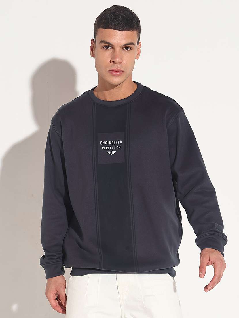 men typographic long sleeve regular fit pullover - 22086045 -  Standard Image - 1