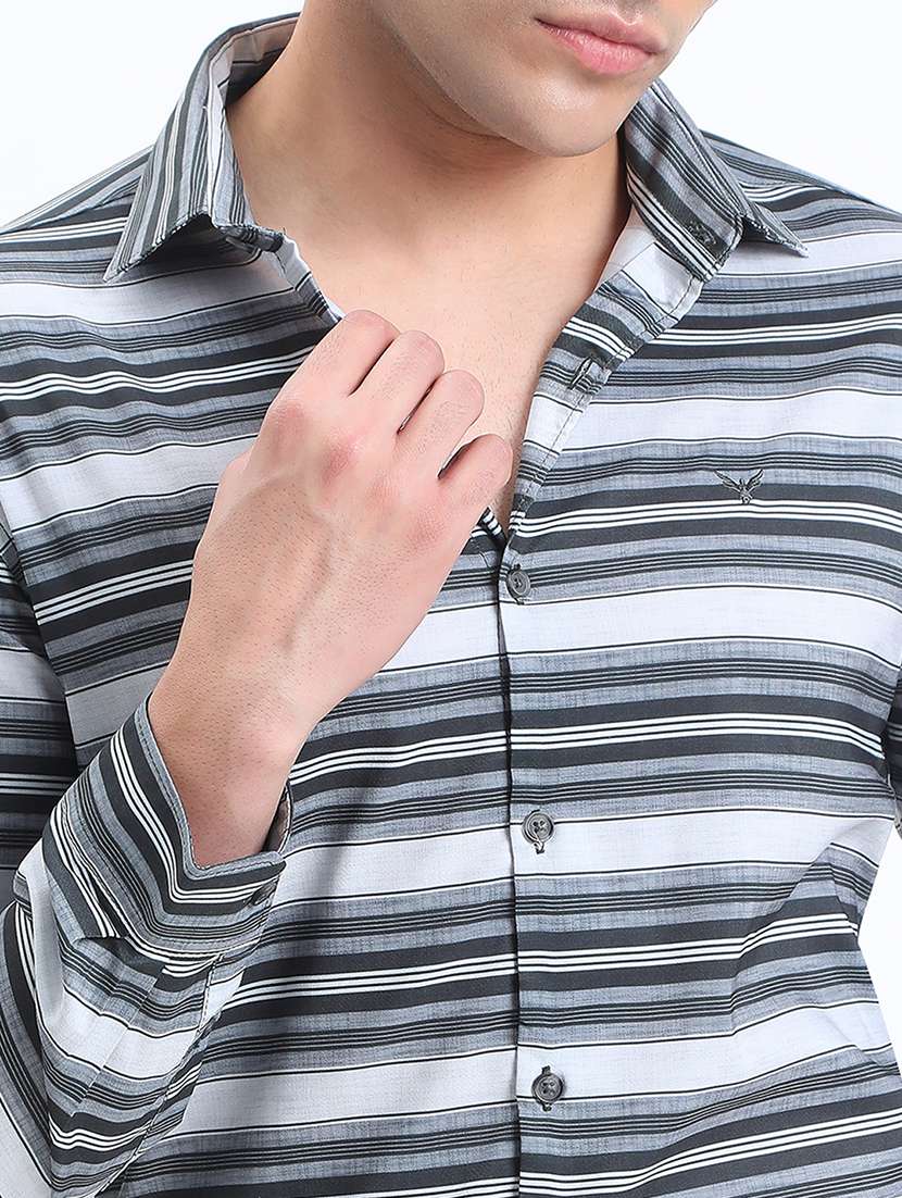 men striped long sleeve regular fit casual shirt - 22086050 -  Standard Image - 4