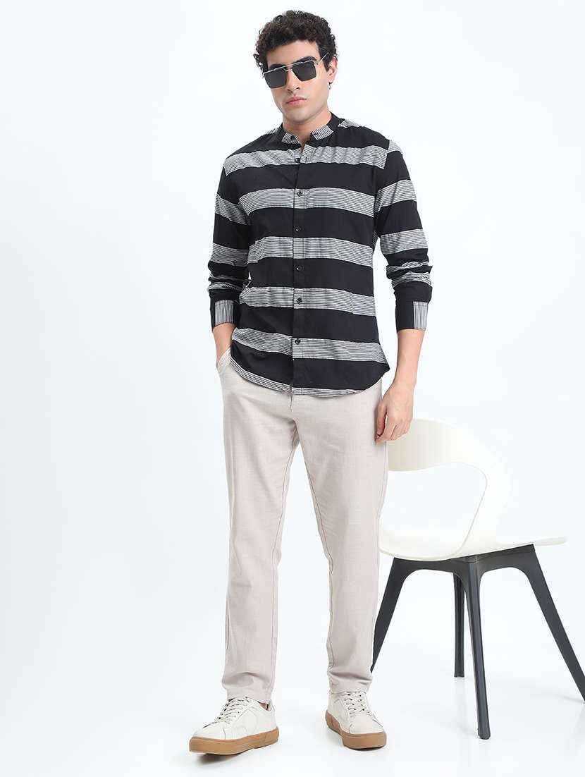 men striped long sleeve regular fit casual shirt - 22086051 -  Standard Image - 4