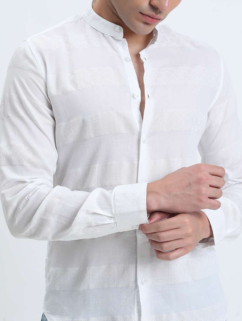 men striped long sleeve regular fit casual shirt - 22086052 -  Standard Image - 4