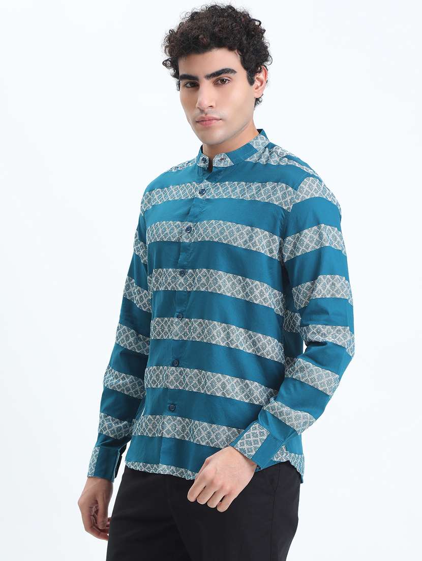 men striped long sleeve regular fit casual shirt - 22086053 -  Standard Image - 1