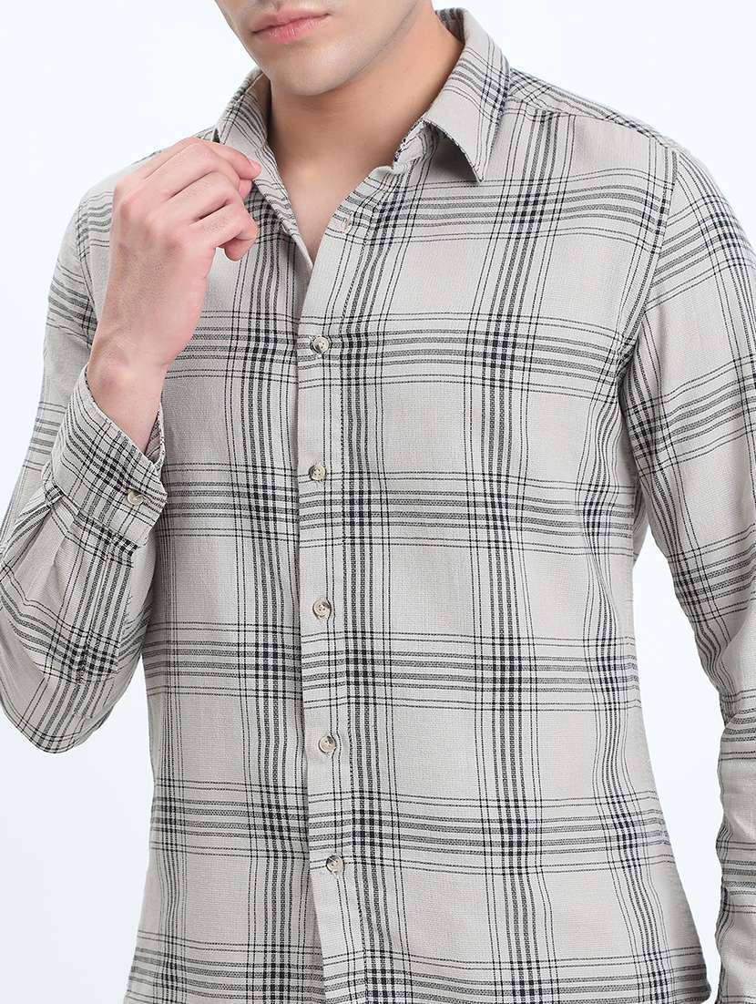 men checkered long sleeve regular fit casual shirt - 22086059 -  Standard Image - 4