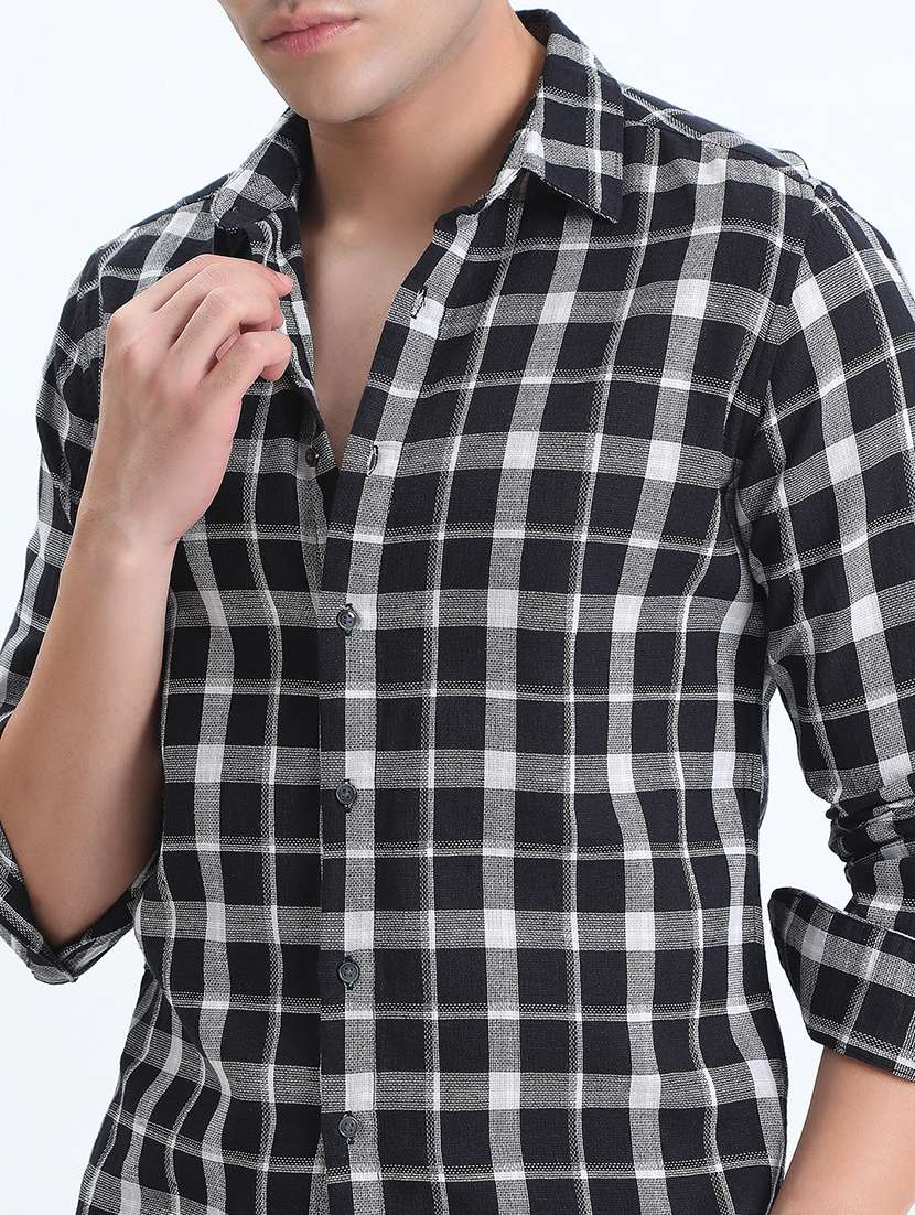 men checkered long sleeve regular fit casual shirt - 22086060 -  Standard Image - 4