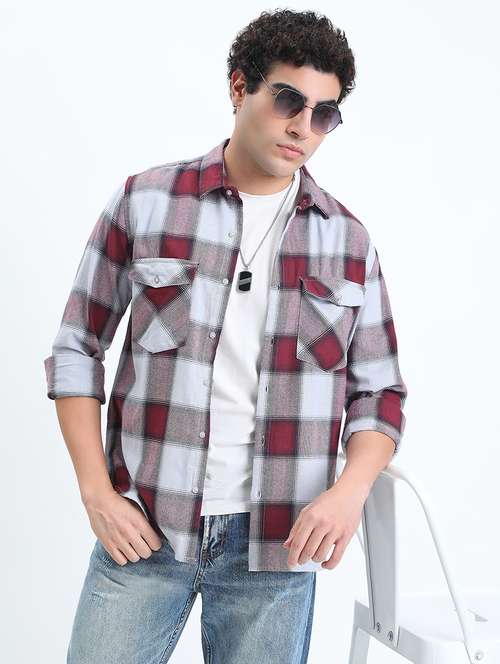 men checkered long sleeve regular fit casual shirt - 22086062 -  Standard Image - 0