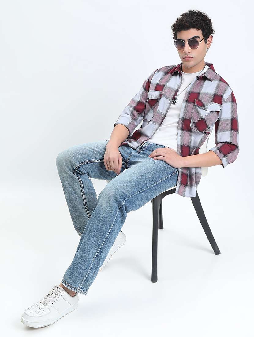 men checkered long sleeve regular fit casual shirt - 22086062 -  Standard Image - 4