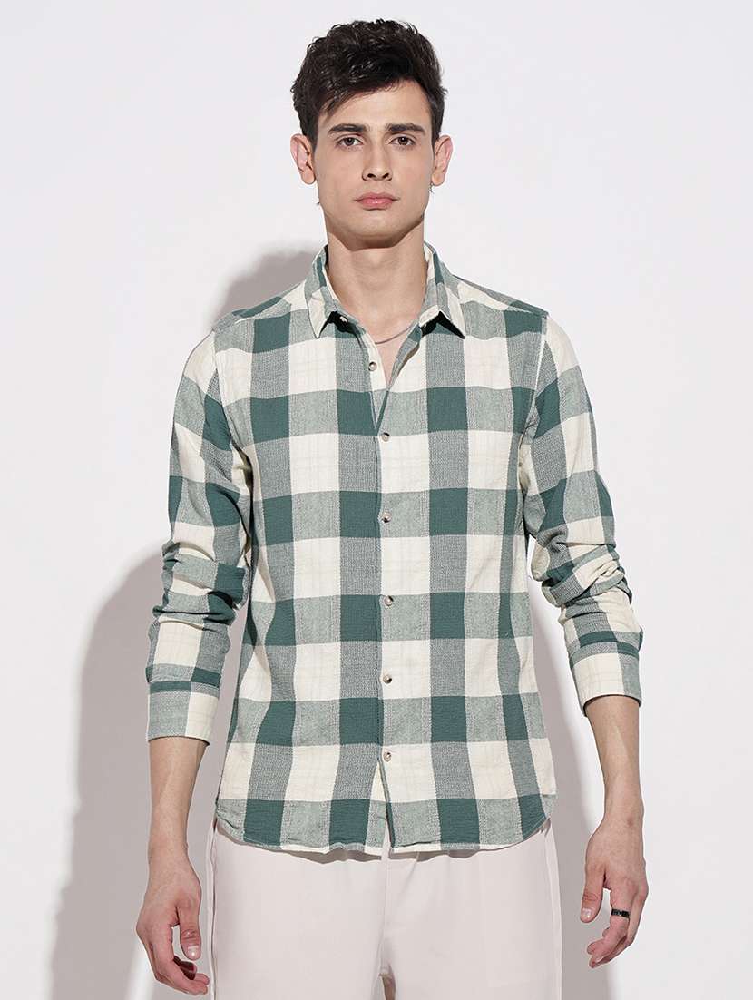 men checkered long sleeve regular fit casual shirt - 22086065 -  Standard Image - 1