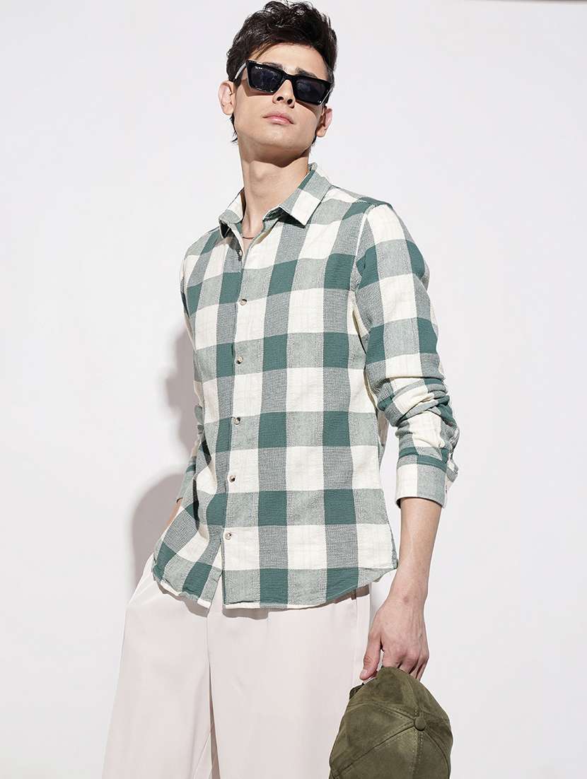 men checkered long sleeve regular fit casual shirt - 22086065 -  Standard Image - 4