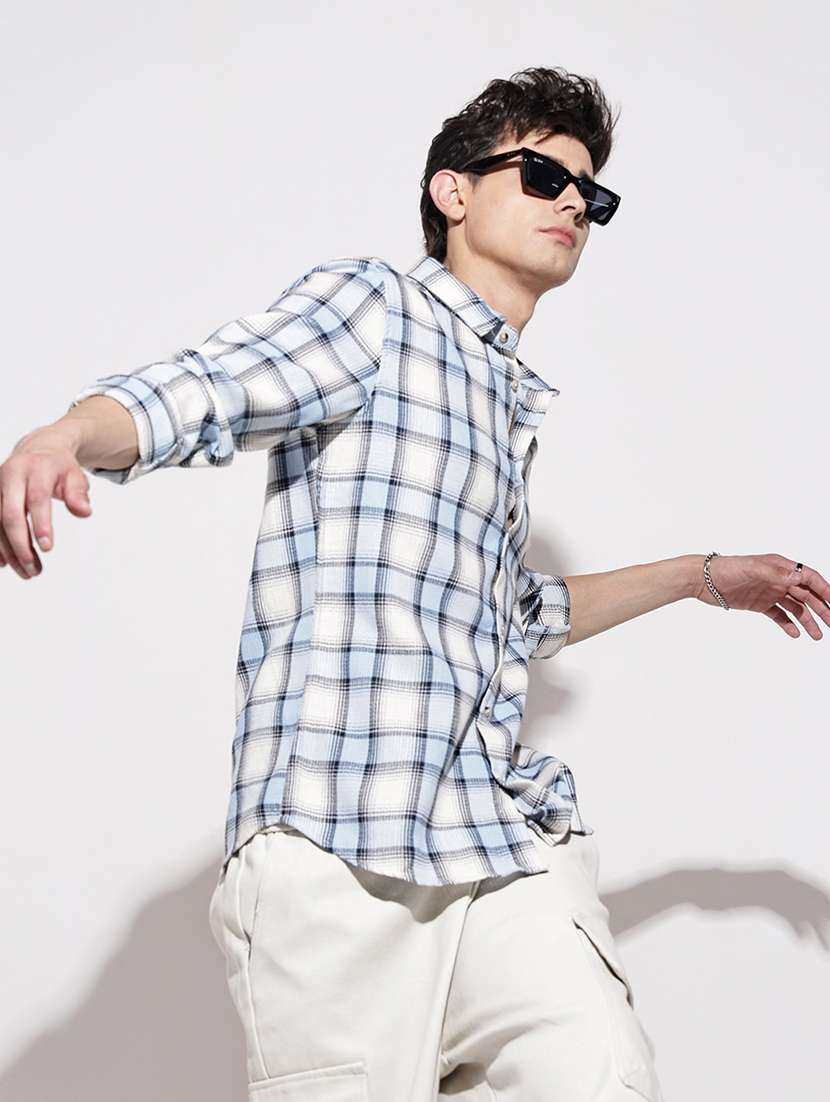 men checkered long sleeve regular fit casual shirt - 22086068 -  Standard Image - 1