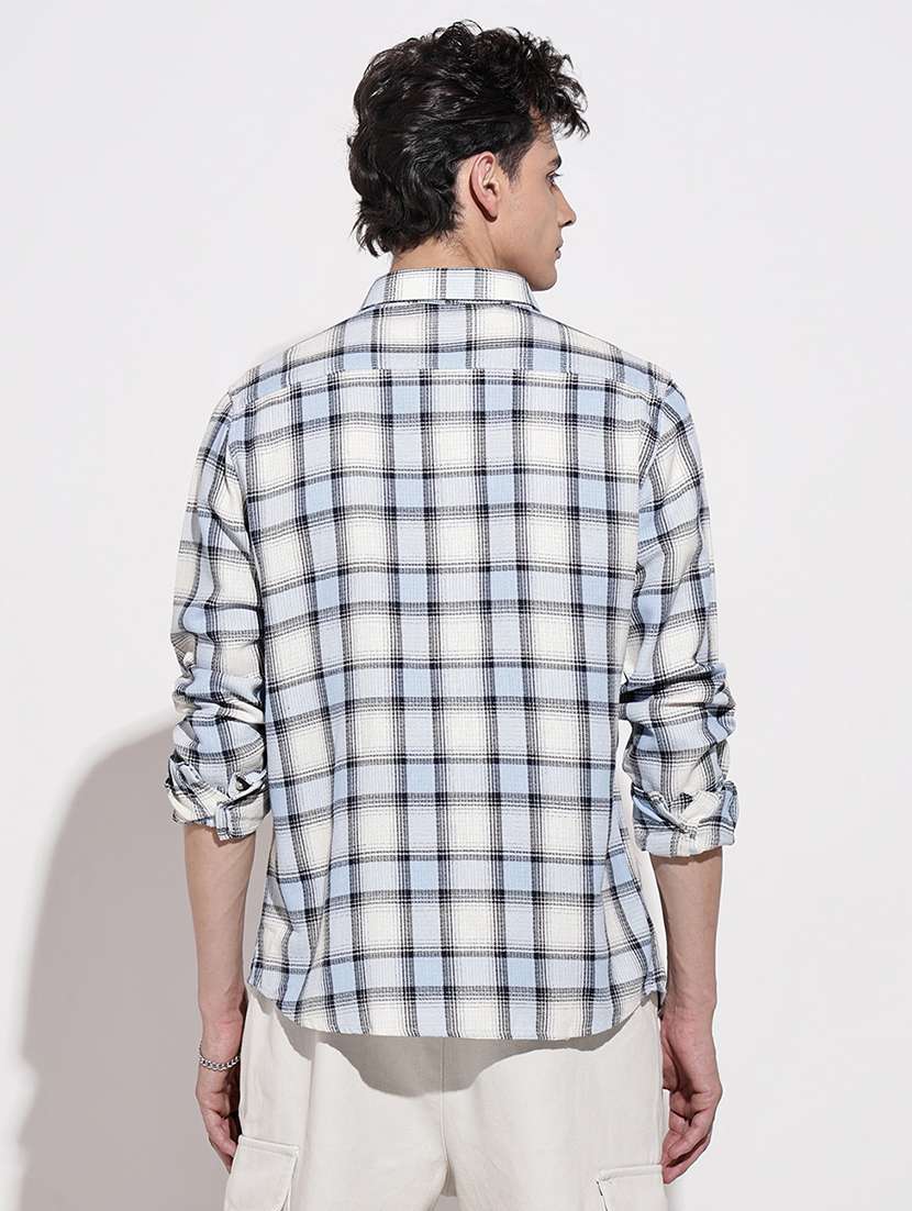 men checkered long sleeve regular fit casual shirt - 22086068 -  Standard Image - 4