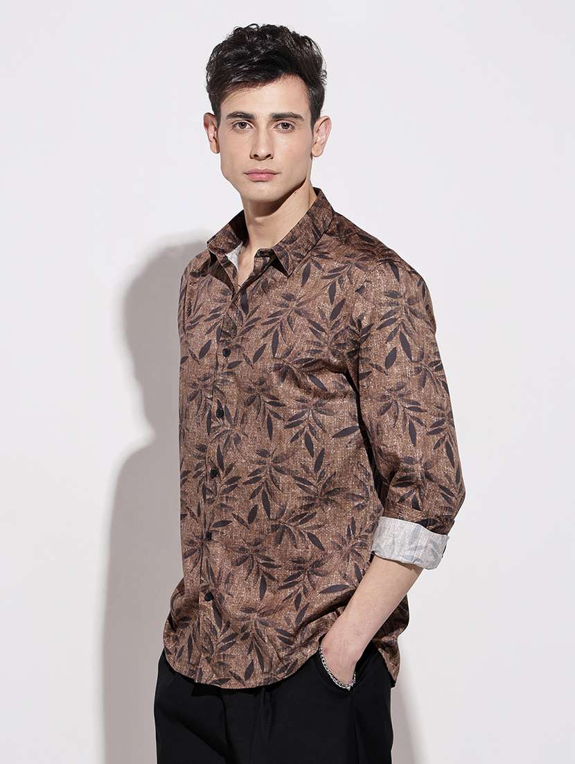 men printed long sleeve regular fit casual shirt - 22086070 -  Standard Image - 4