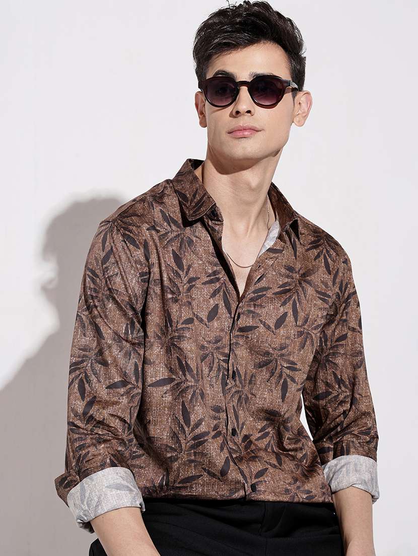 men printed long sleeve regular fit casual shirt - 22086070 -  Standard Image - 6