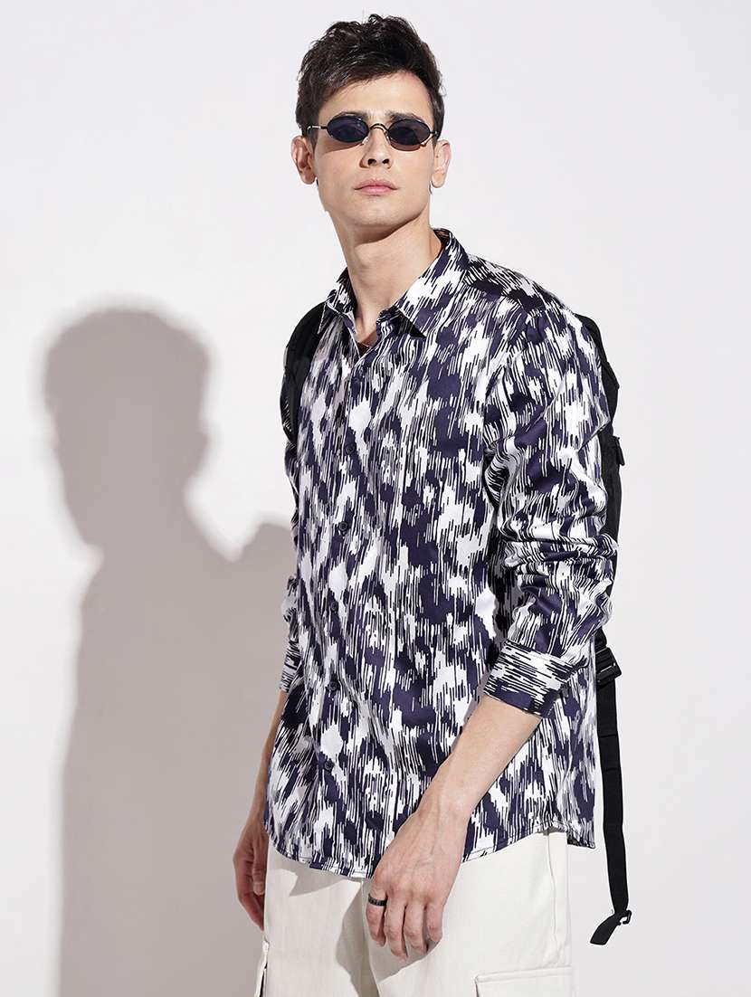 men printed long sleeve regular fit casual shirt - 22086073 -  Standard Image - 1