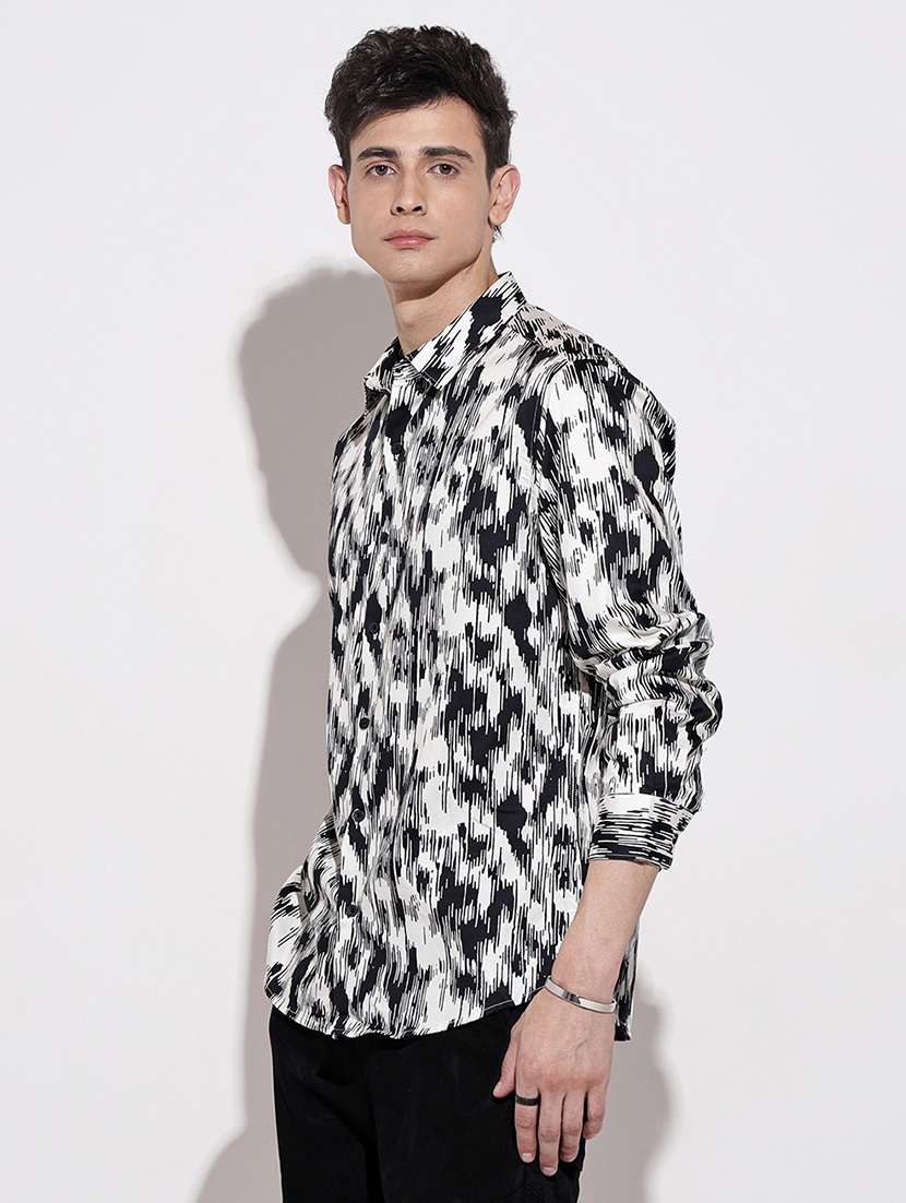 men printed long sleeve regular fit casual shirt - 22086075 -  Standard Image - 1