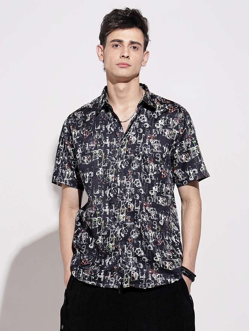 men printed short sleeve regular fit casual shirt - 22086077 -  Standard Image - 4