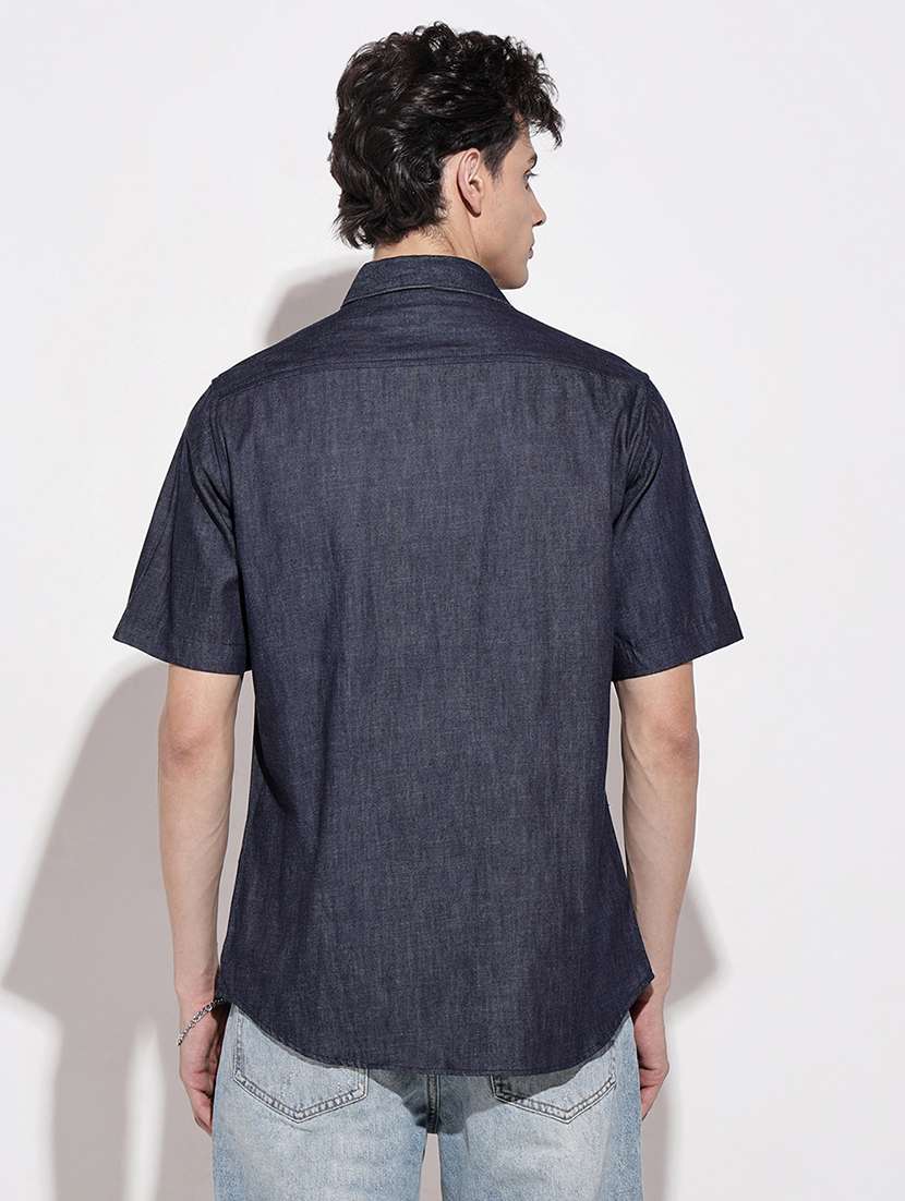 men solid short sleeve regular fit casual shirt - 22086084 -  Standard Image - 4