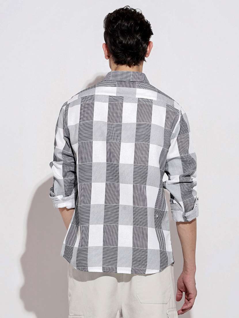 men checkered long sleeve regular fit casual shirt - 22086086 -  Standard Image - 4