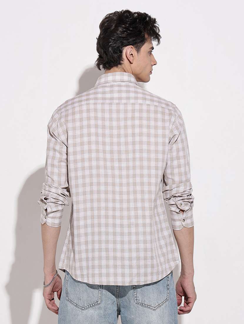 men checkered long sleeve regular fit casual shirt - 22086087 -  Standard Image - 4