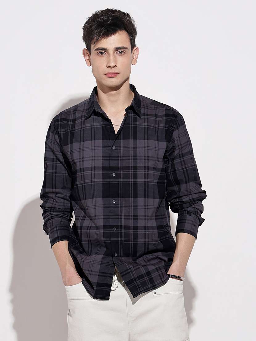 men checkered long sleeve regular fit casual shirt - 22086088 -  Standard Image - 1