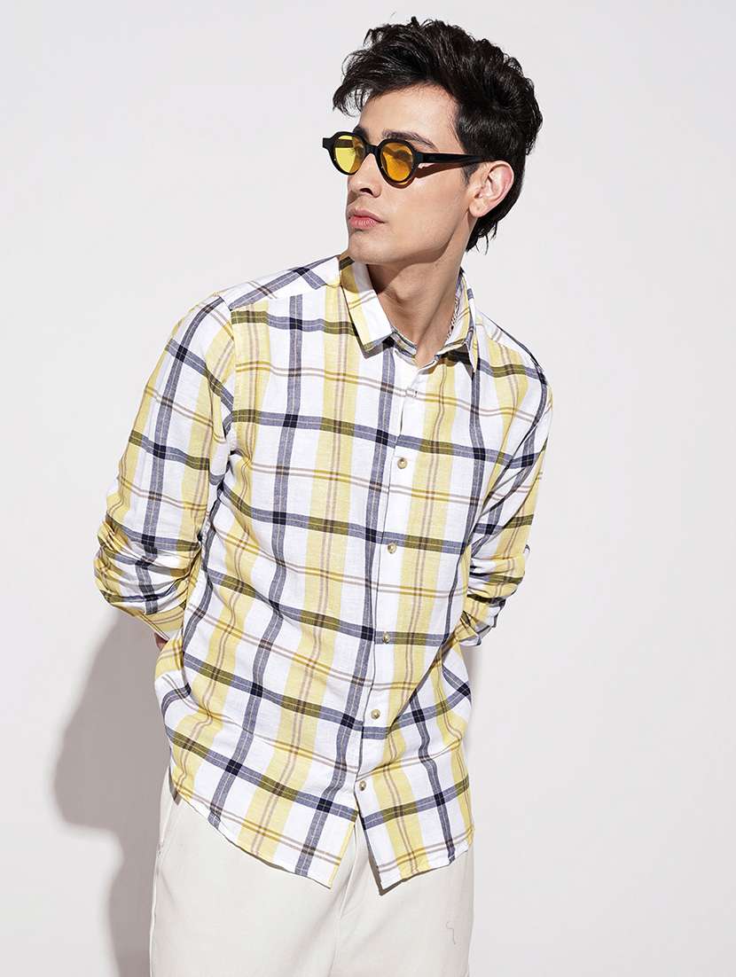 men checkered long sleeve regular fit casual shirt - 22086089 -  Standard Image - 1