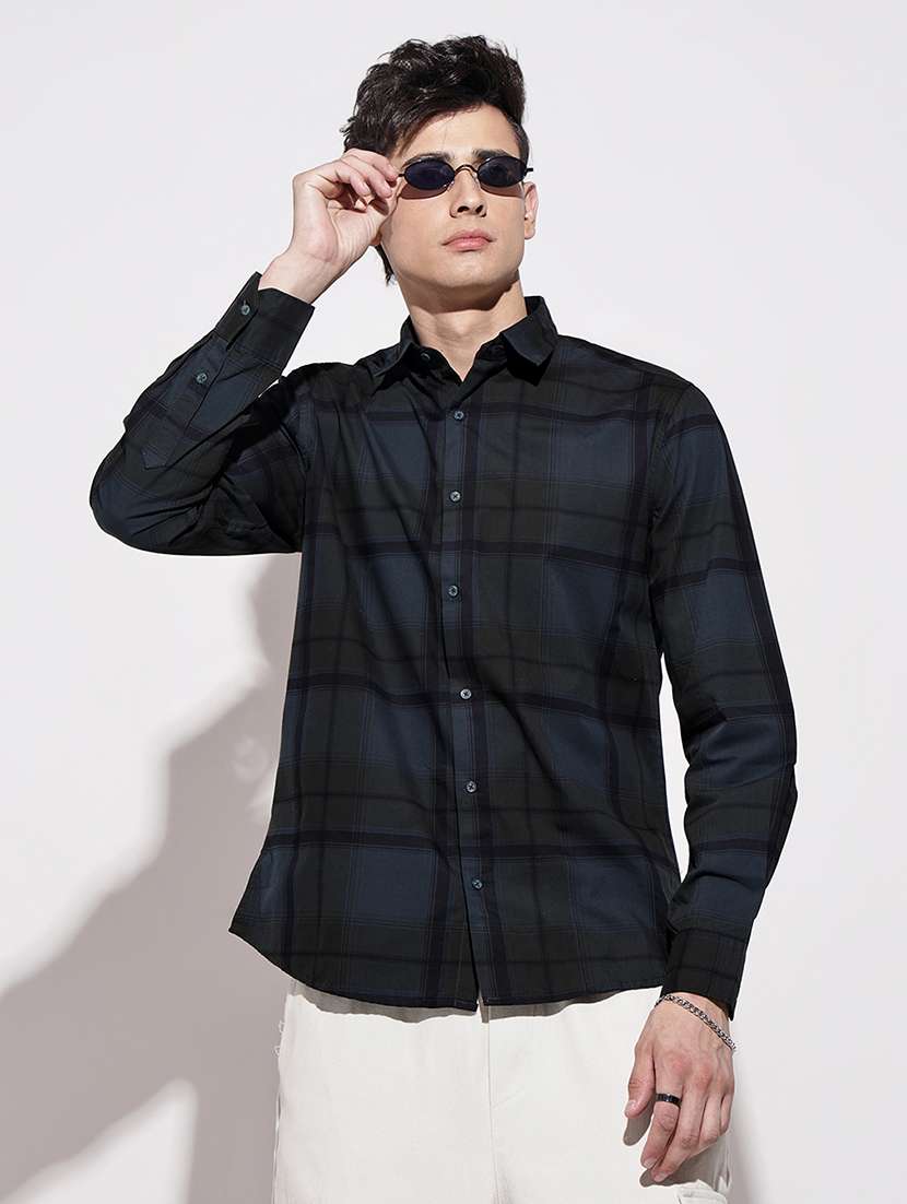 men checkered long sleeve regular fit casual shirt - 22086090 -  Standard Image - 6