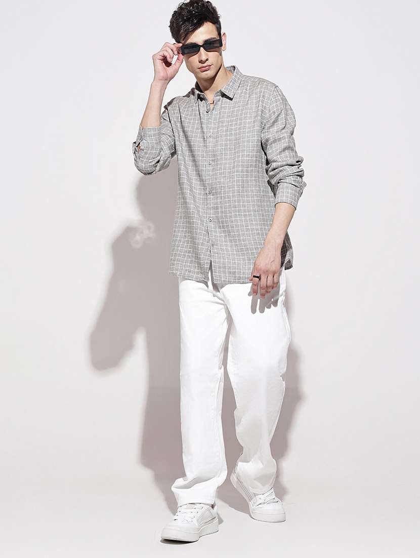 men checkered long sleeve regular fit casual shirt - 22086091 -  Standard Image - 4