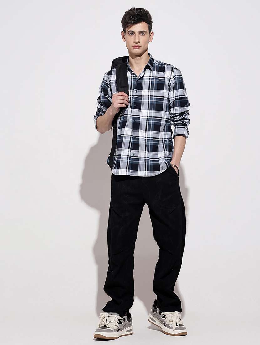 navy blue cotton casual shirt - 22086097 -  Standard Image - 4