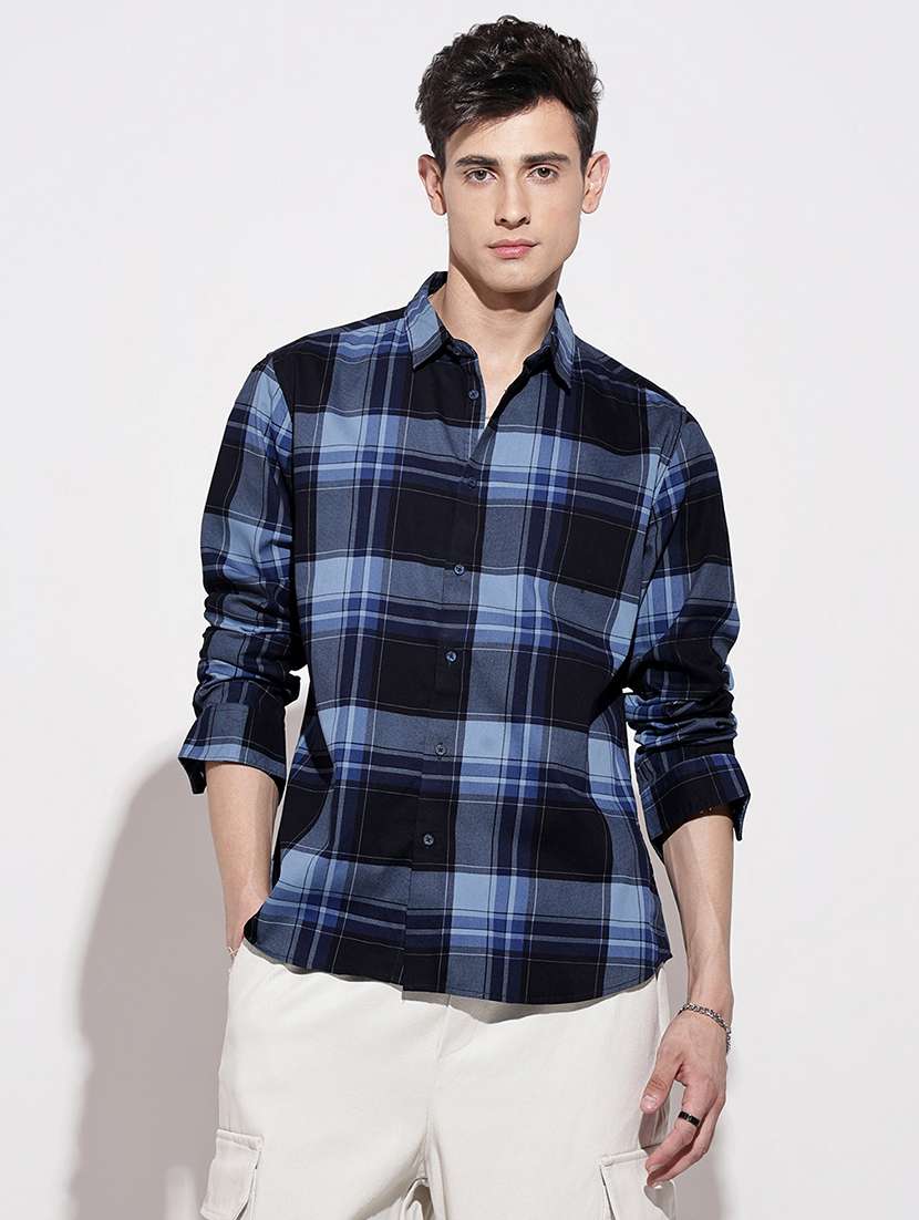 men checkered long sleeve regular fit casual shirt - 22086099 -  Standard Image - 4