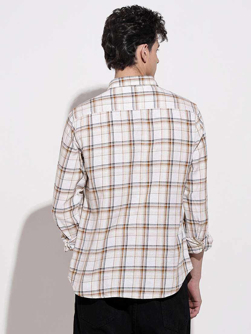 men checkered long sleeve regular fit casual shirt - 22086101 -  Standard Image - 4